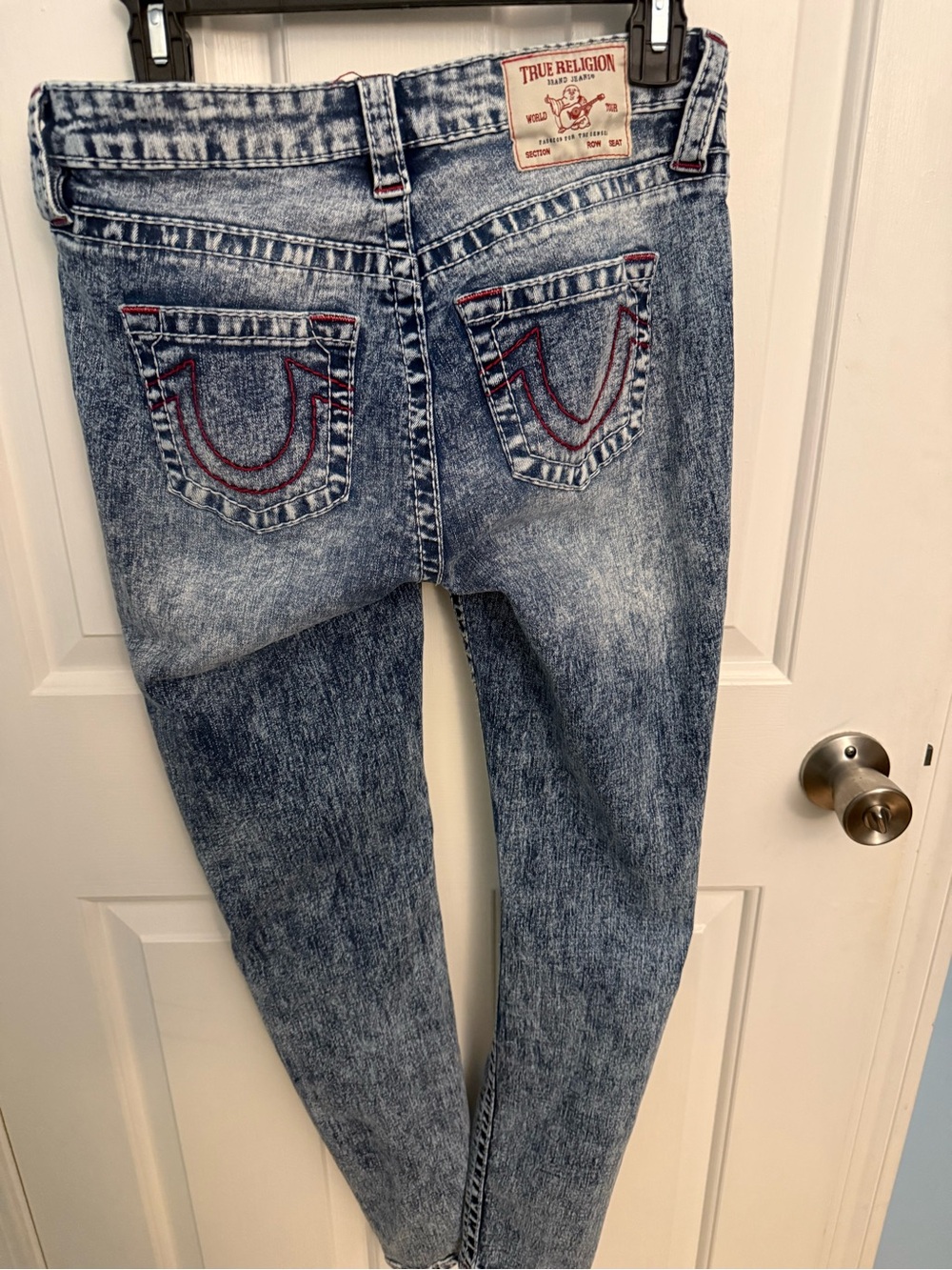 True Religion Women's Light Acid Wash Blue Skinny Jeans